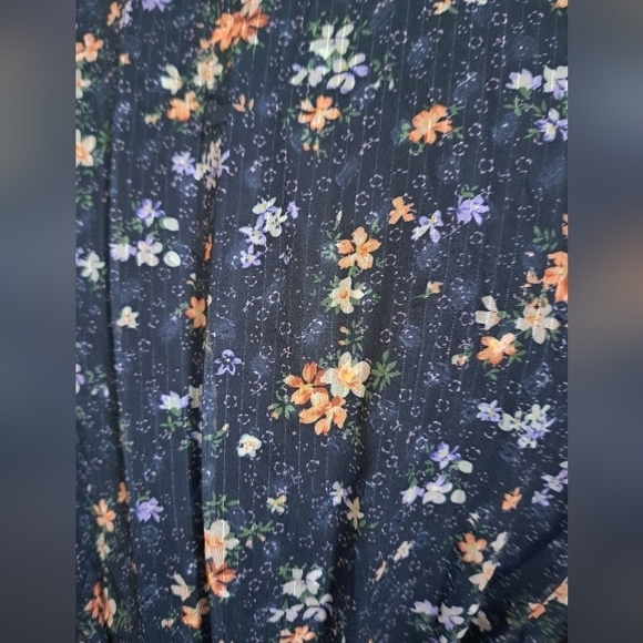 Tiny floral tiered MAXI dress long sleeves ruffle cuff button up Shabby Aakaa S - Picture 8 of 12